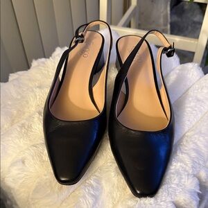 Franco Sarto Black Slingback Heels